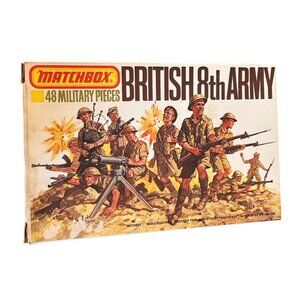 Vintage Matchbox 1:76 British 8th Army Figures P-5005 48 Military Pieces New
